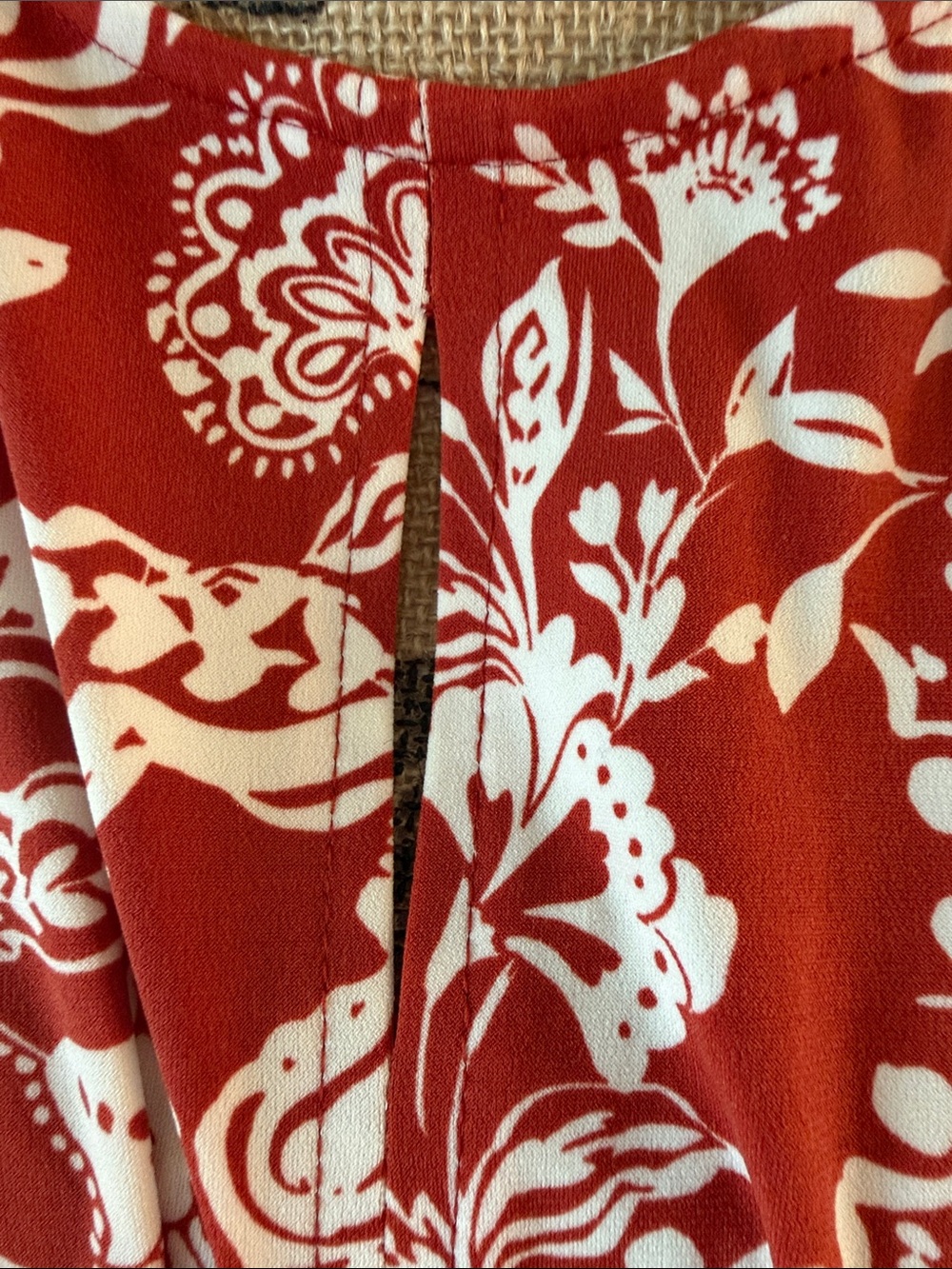 London Times Red and White Floral Midi Wrap Dress - Picture 4 of 10
